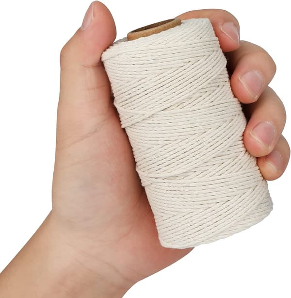 Bomuldssnor, 2 mm x 100 m beige snor, bomuldssnor til generel binding, indpakning og hobbyprojekter
