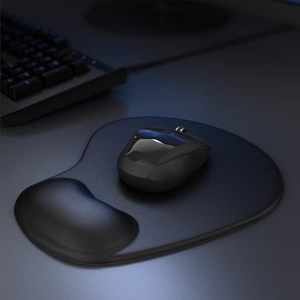 Silikon musematte ergonomisk håndleddsstøtte, kontorkomfort black