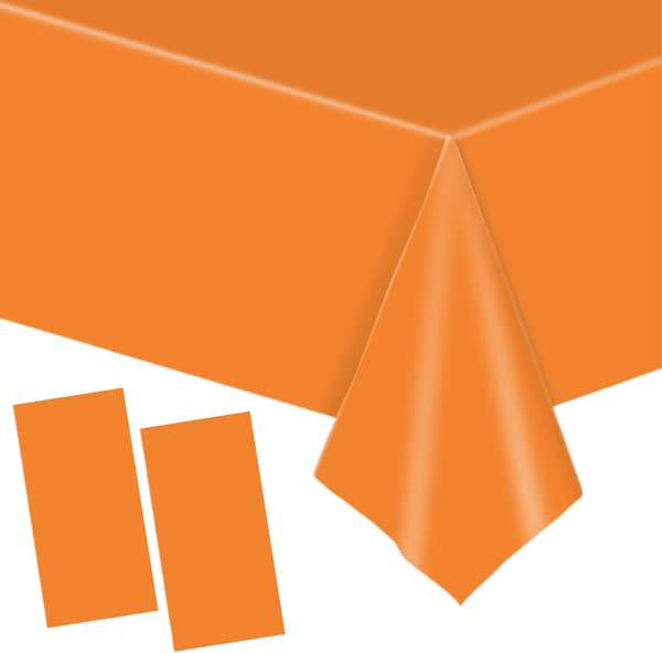 2 stk. 137 * 274 cm oransje engangsduker, borddekorasjon til barnebursdager, fester, bryllup, Halloween, jul