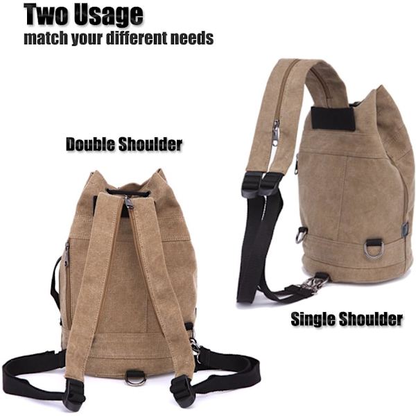 Canvas Rejse Duffles, Rejsetasker Overnatning Weekendtasker Carry On Skuldertaske Rygsæk brown M