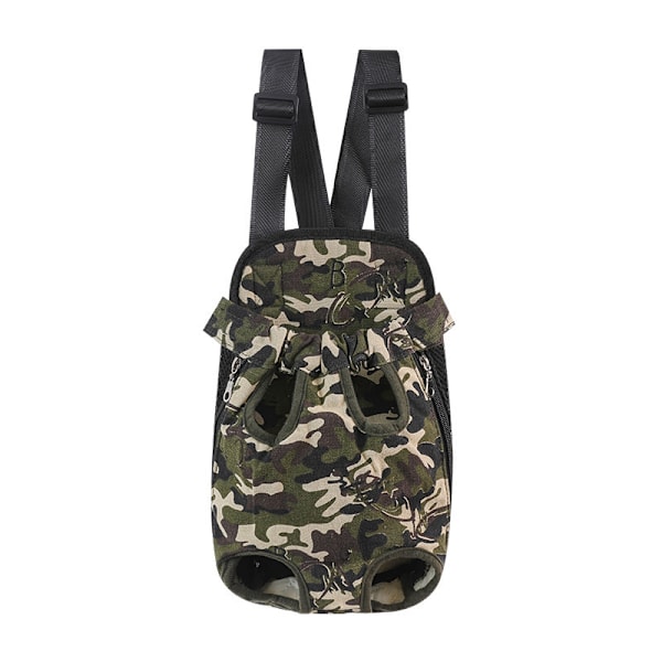 Kjæledyr Brystveske Utendørs Mesh Dobbel Skulder Fire Ben Backpack Camouflage canvas XL