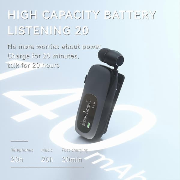 Typ C K75 LCD-skärm Business Bluetooth Headset Brusreducerande Hörlur med Vibrationsvarning