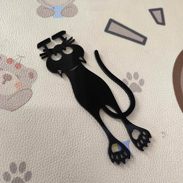 5 stk. kreative skelet-katte plastik bogmærker skelet