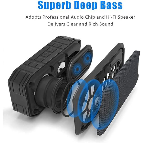 Kaksi kannettavaa Bluetooth-kaiutinta HD-stereolla