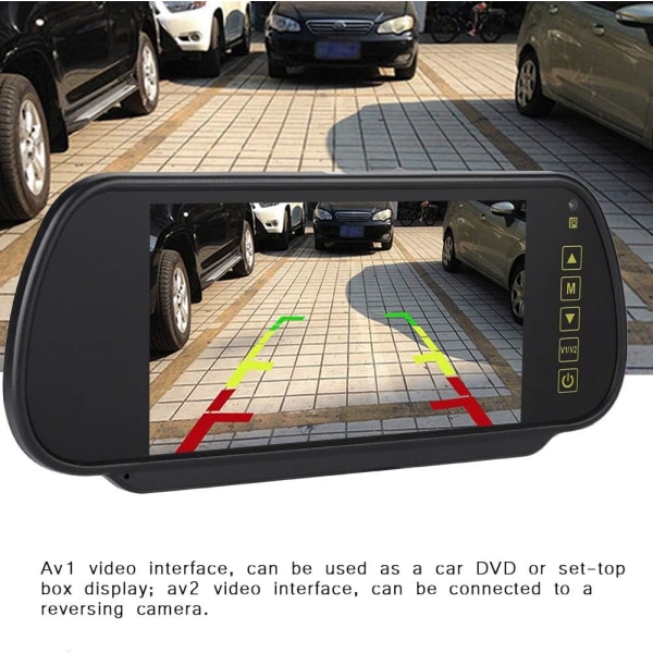 Bil 7-tums backspegel LED digital skärm kan anslutas till