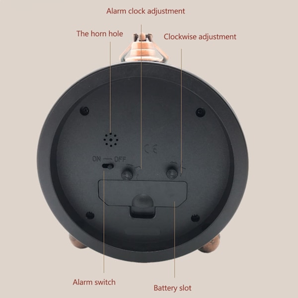 Europæisk Mode Personlighed Retro Vækkeur Ved Siden Af Lydløst Metal Vækkeur Bordur Studenter Vækkeur 550-19