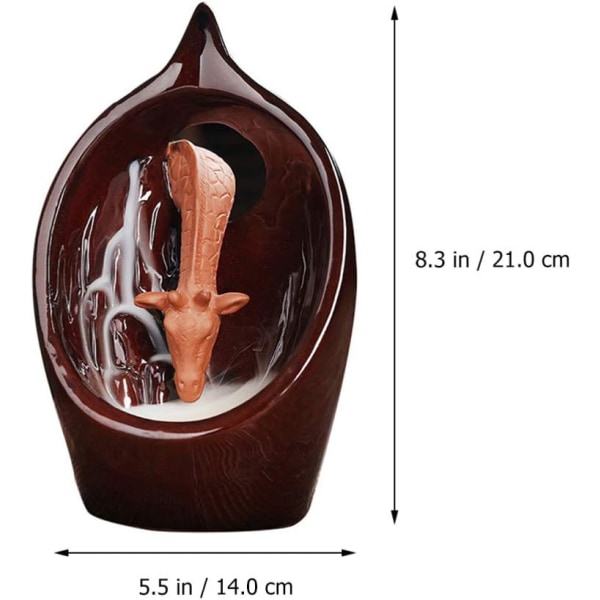 1 stk Dekorativ Tilbakestrømnings Røkelseholder Giraff Røkelse
