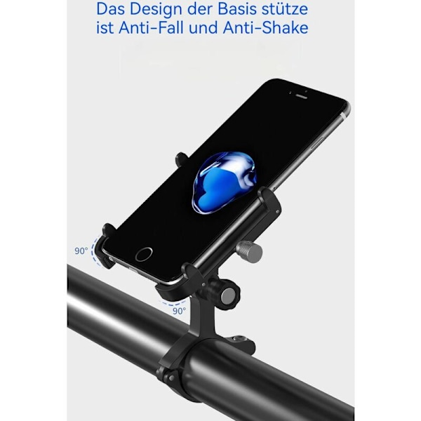 Cykeltelefonhållare (Röd) Aluminium 360 Graders Roterbar Justerbar Halkfri Cykelstyre Telefonfäste Hållare Ställ