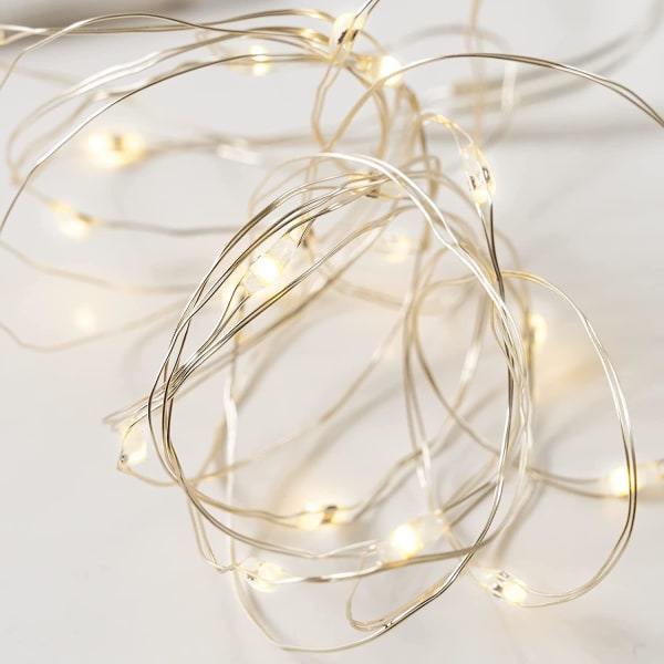 Dww-Blanc 2 Guirlande Lumineuse Intrieure 3M | 30 Led Guirlande Lumineuse Chambre | Mini Guirlande Led  Pile Decoration Lumineuse Led | Guirlande Inte