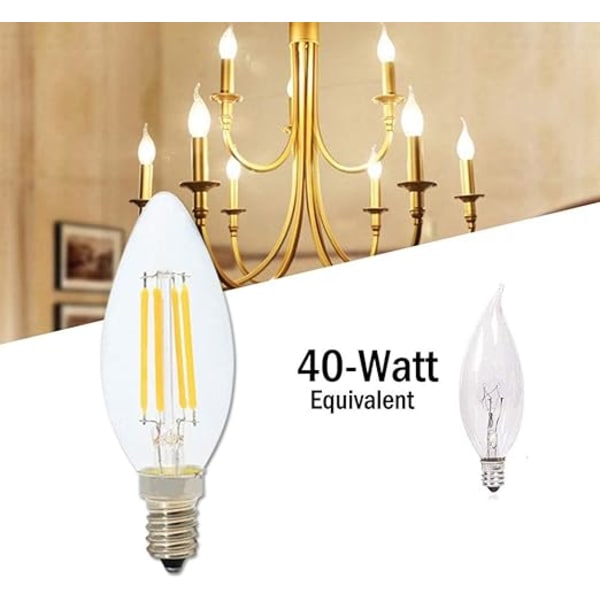 1 stk C35 E14 Sokkel 4W LED Energibesparende Dimbar Filament Lyspære