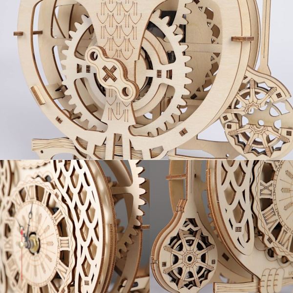 3D Trepussel i Tre, Ugleklokke, Mekanisk Modellsett for Voksne