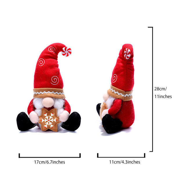 2 Julemandsdøkker uden ansigt, Elf-dukker, Kager, Rudolf