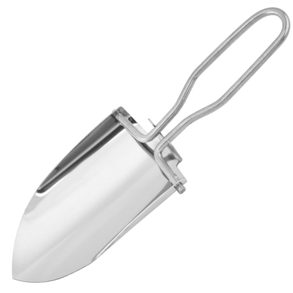 1 sølv mini foldbar spade i rustfrit stål have spade