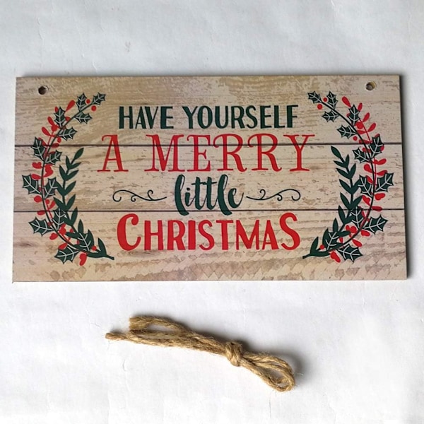 Ha En Riktigt God Liten Jul Träskylt Väggdörrskylt Hängande Juldekoration 20 x 10 x 0,25 cm