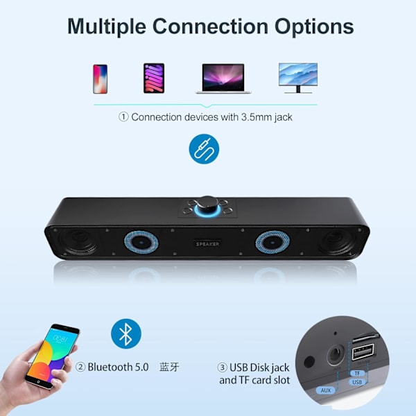 Bärbar Bluetooth-högtalare för trådlös PC