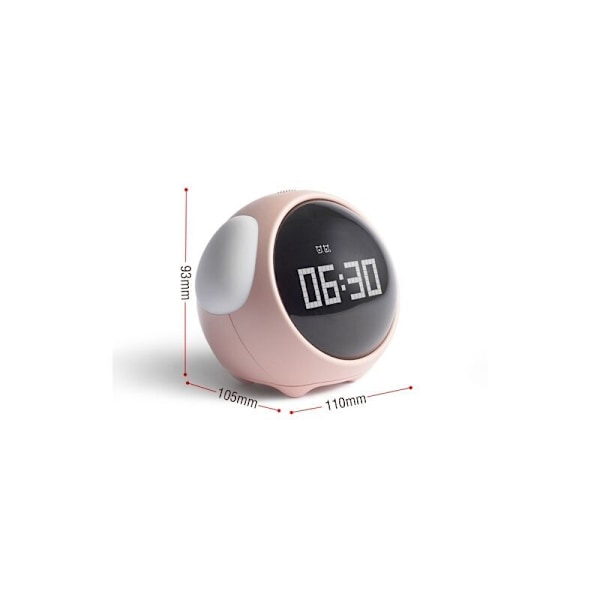 Söt Digital Barnväckarklocka med Ansiktsuttryck Väckarklocka LED-Display Snooze-funktion Sovrum Vardagsrum St