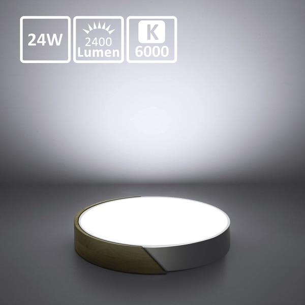 24W LED-taklampe, 6000K kaldt hvitt, 2400LM LED-taklampe