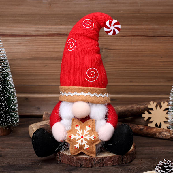 2 Julemandsdøkker uden ansigt, Elf-dukker, Kager, Rudolf