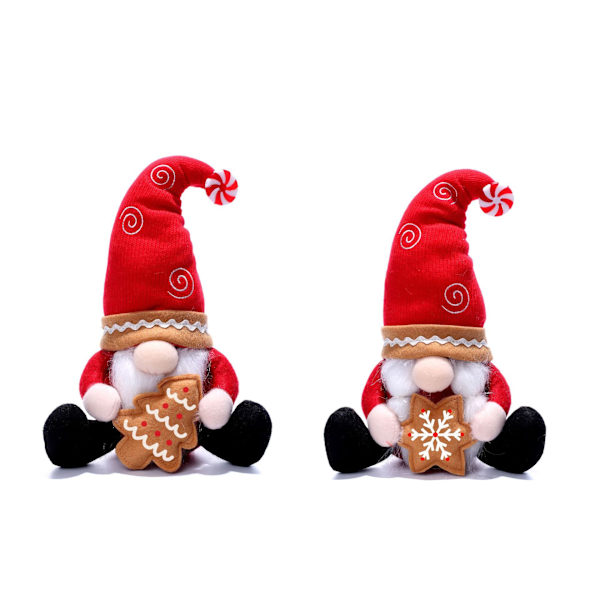 2 Julemandsdøkker uden ansigt, Elf-dukker, Kager, Rudolf