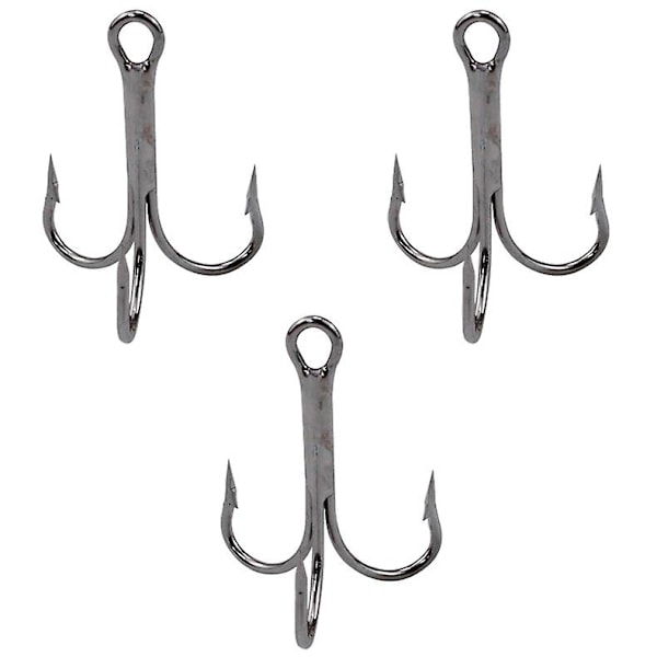 50 st 35647 hameçons de pêche aigus en acier à haute teneur en carbone noir petit coude rond Triple dur leurre cuillère hameçon taille 2 4 6 8 10 12 14