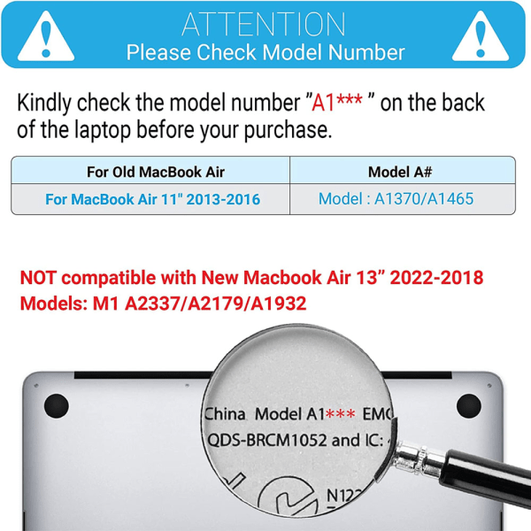 Fodral för MacBook Air 11 (A1370/A1465), Hård Plastfodral