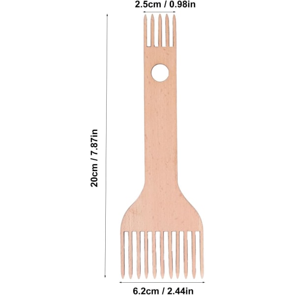 1 stykke trevevstol kam, DIY veving verktøy, dobbel