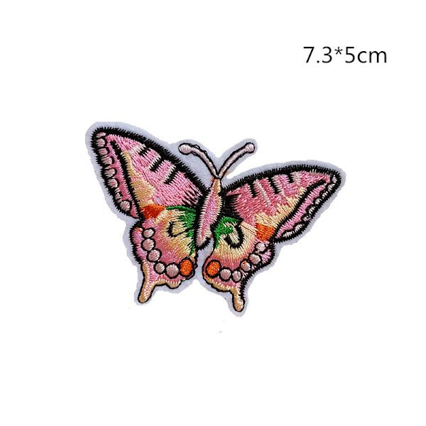 24 stk. sommerfugle-patches, flerfarvede, tilfældigt blandet, håndlavede