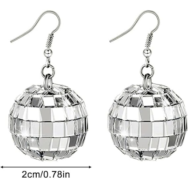 1 pari (hopea) Uudet liioitellut metalliset suuret ympyrät Retro Disco Ball