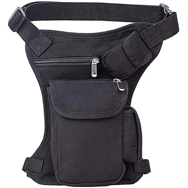 Benficka - Svart motorcykel canvas rider väska benficka drop väska midjeväska benficka