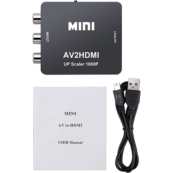 Mini AV RCA CVBS - HDMI-ääni- ja videomuunninsovitin, tukee 7