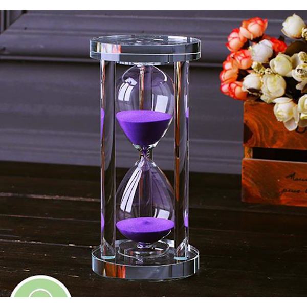 1 stycke transparent kristall-timmarsglas sandklocka