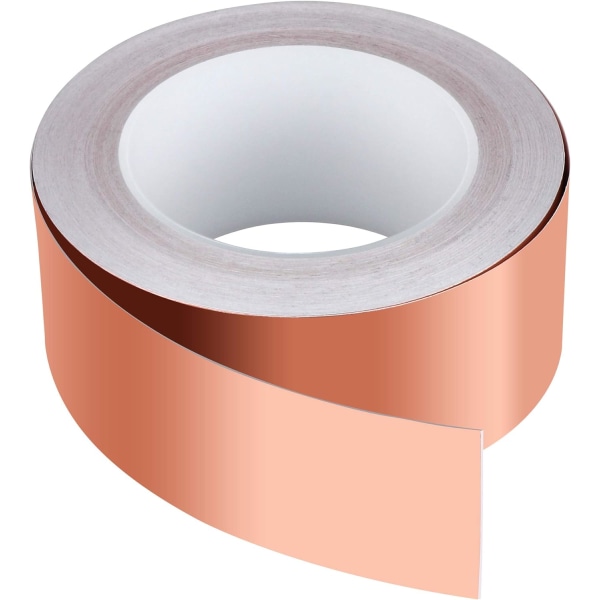 Kobbertape 30m x 50mm, Premium Kobberfolie Tape Klæbebånd E