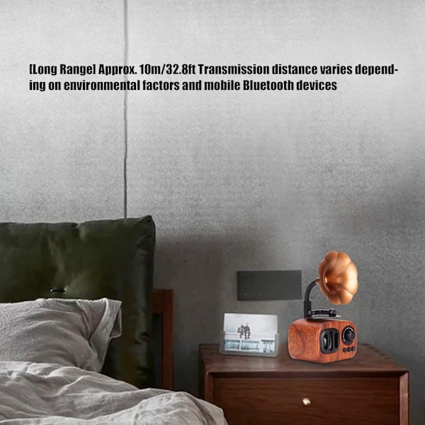 (Lys Træfarve) Retro Bluetooth Højttaler Vintage Radio, Petunia Træ FM Radio, Klassisk Gammeldags Stil, Høj