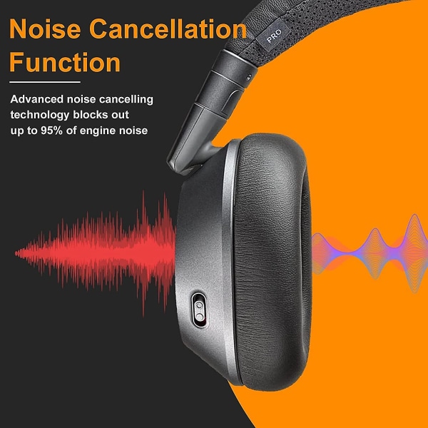 Udskiftning af ørepuder, der er kompatible med Plantronics Backbeat Pro 2 Bluetooth trådløse støjreducerende hovedtelefoner (grå)