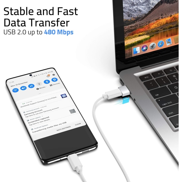 Hopea USB-C - USB-sovitin 3-pakkauksessa Yhteensopiva iPhone 13 12:n kanssa