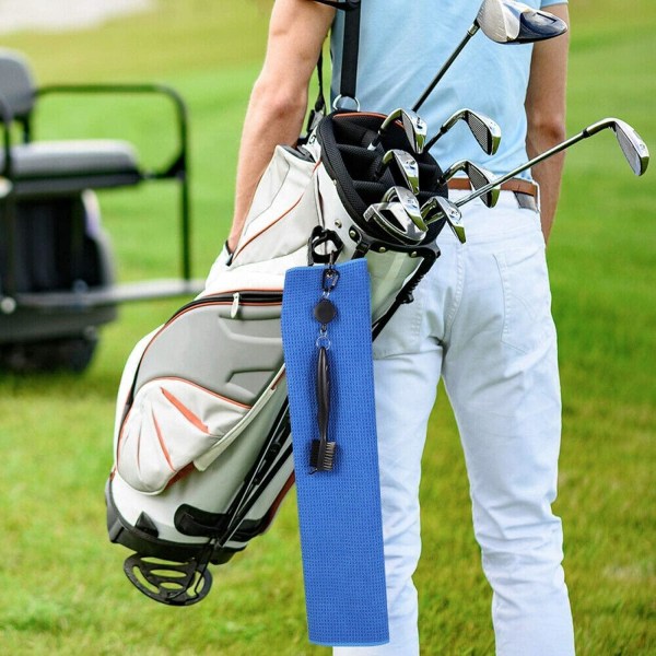 Set med 3 blå 40*60cm golfhanddukar Microfiber våffelmönster