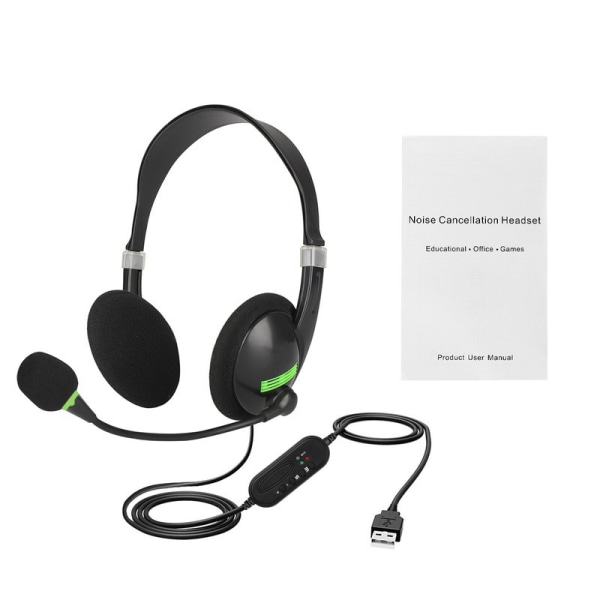 1 stk USB-interface headset lydkabel justerbar volumen