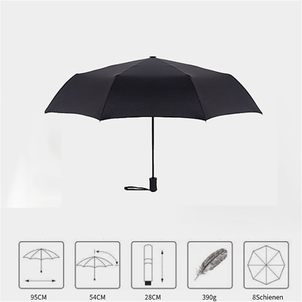 Paraply Paraplyer til Regn, Rejseparaply Vindtæt Flad Letvægts Paraply Parasol Sammenfoldelig Solparaply Mini