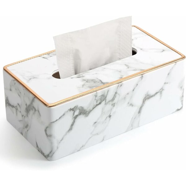 Servettbox, Rektangulär PU Läder Servetthållare för Hem/Kontor/Bil Dekor 25x13,3x9,6 cm - Phnom Penh Ma