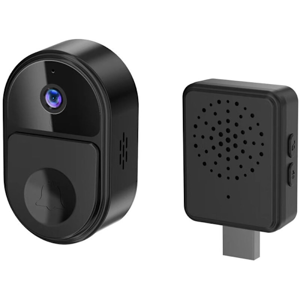 Dörrklocka - Svart Smart Video 1080P WiFi Kamera Tvåvägs Video Intercom Trådlös Utomhus Dörrklocka Smart Life APP Säkerhet