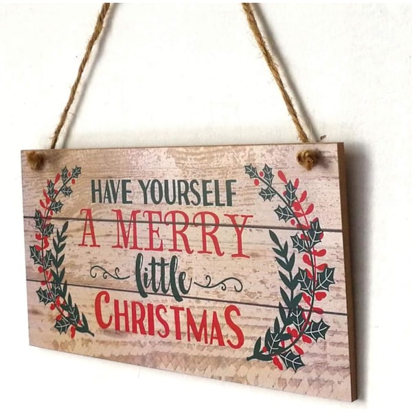 Ha En Riktigt God Liten Jul Träskylt Väggdörrskylt Hängande Juldekoration 20 x 10 x 0,25 cm