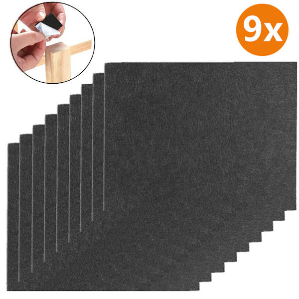 9 stycken självhäftande filtkuddar för möbler - Set för bord och stolar