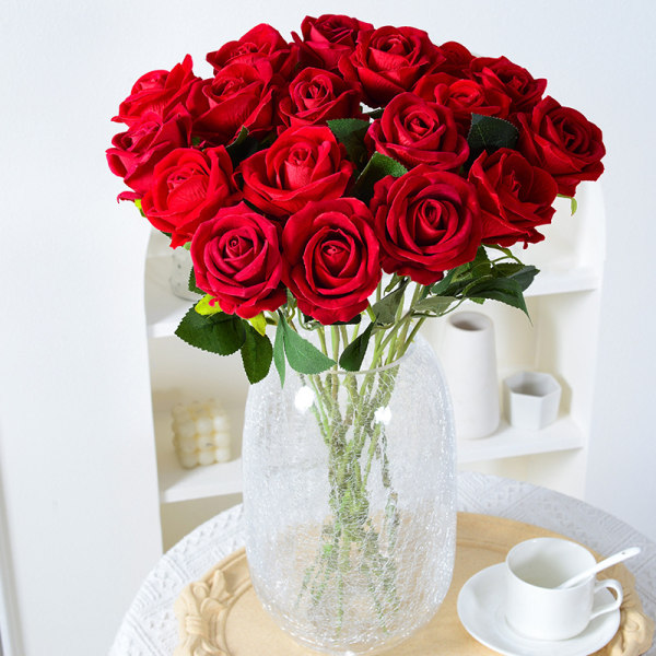 12 PCS Artificial Roses, Simulated Roses, Single Long Stem