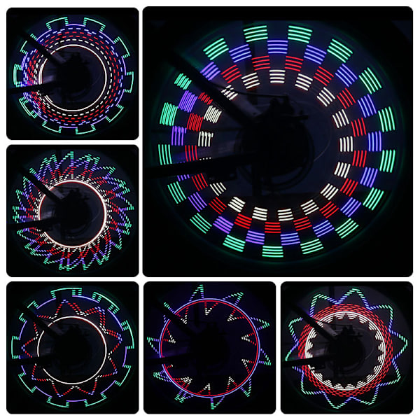 Sykkelhjul Lys, LED Vanntette Sykkel Eiker Lys 32 LED