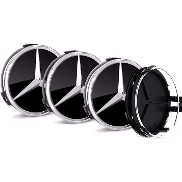 4 stycken navkapslar till bil, kompatibla med 75MM ABS-hjulkapslar