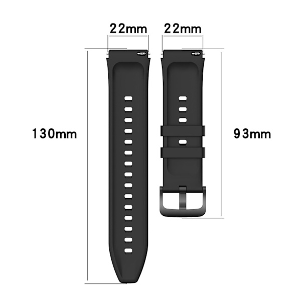 22MM Silikonerem - Sort til Xiaomi Watch S1 /MI Watch