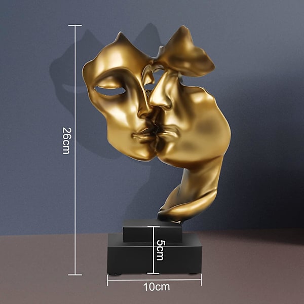 Gyllene dekorativ modern skulptur, vattentät, stabil placering Lämplig för vardagsrum, bar, sovrum, kontorsdekoration