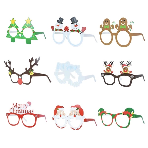 9-pack julset med tomte, snögubbe och julgran 3D