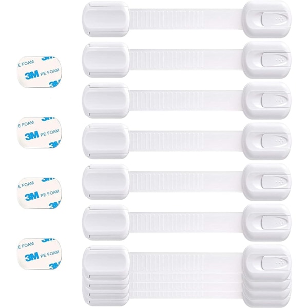 (10-pack) Barnsäkerhetsskåpsdörrar med lås | Babyproof