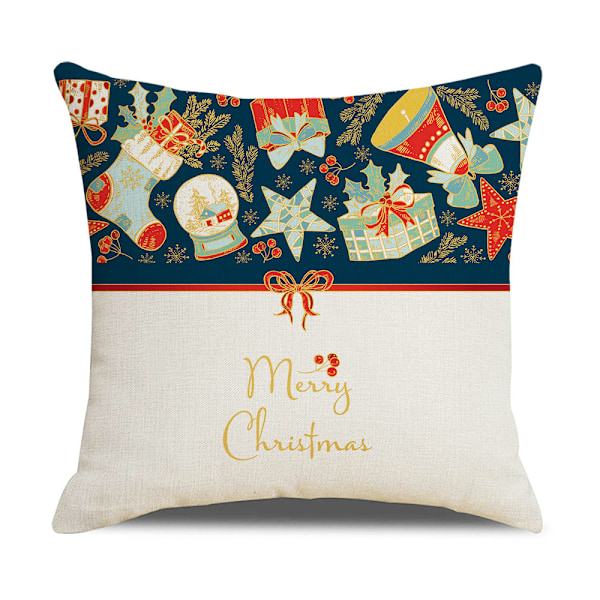 Set med 4 (45x45cm, vit + grön) Julkuddöverdrag Julrenmönster kuddöverdrag heminredning, s